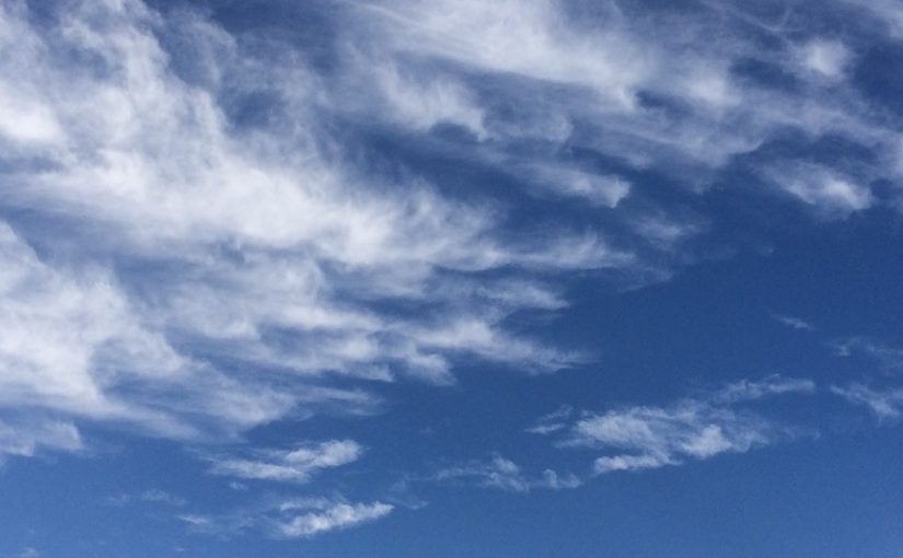 馬上にて　空を見上げて　しばしほっこり